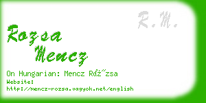 rozsa mencz business card